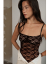 Картинка Боді на бретелях з гіпюру шоколадне