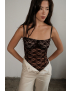 Картинка Боді на бретелях з гіпюру шоколадне