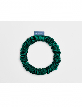 Картинка Шовкова резинка для волосся темно-зелена