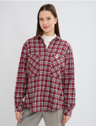 Картинка Сорочка в клітинку прямого силуету
