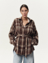 Картинка Сорочка LONG у клітинку коричнева