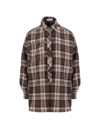 Картинка Сорочка LONG у клітинку шоколад