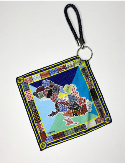 Картинка Дизайнерський брелок-хустка "Мапа України"