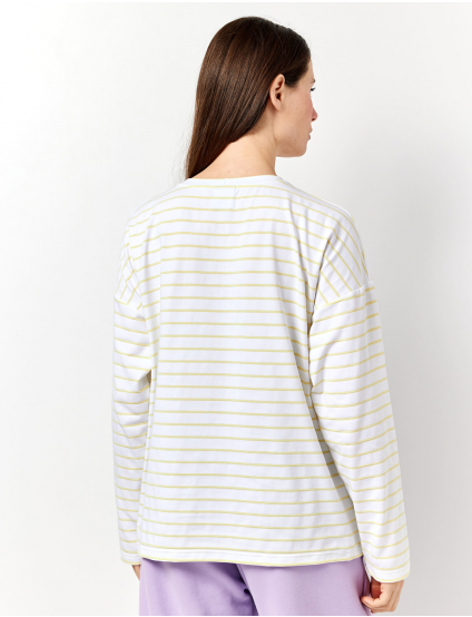 Картинка Лонгслів з вишивкою "Кримська цибулька" смугастий