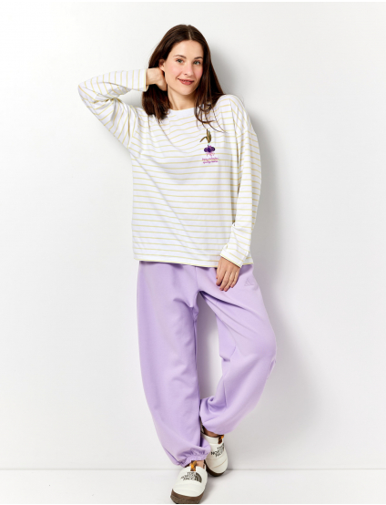 Картинка Лонгслів з вишивкою "Кримська цибулька" смугастий