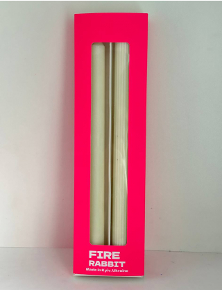 Картинка Набір із 2-х свічок ручної роботи «Білий»