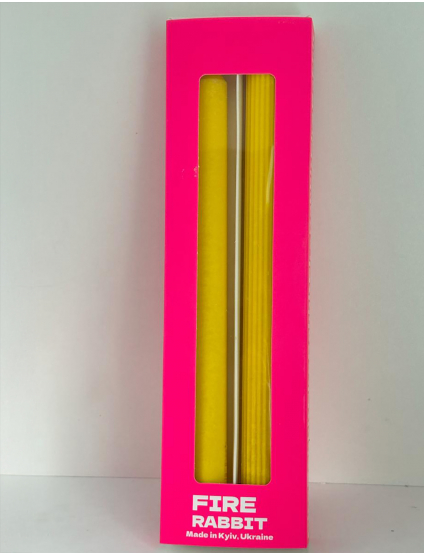 Картинка Набір із двох жовтих свічок ручної роботи