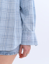 Картинка Сорочка в клітинку з акцентними швами блакитна