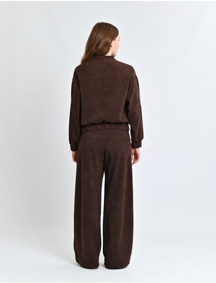 Картинка Вельветовий бомбер на блискавці