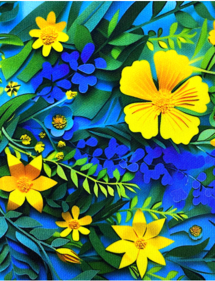 Картинка Дизайнерський брелок-хустка "Жовто-блакитні квіти" з патріотичної колекції "Україна"