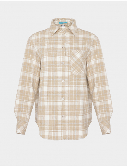 Картинка Сорочка в клітинку бежева