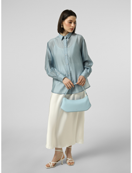 Картинка Напівпрозора блакитна сорочка oversize