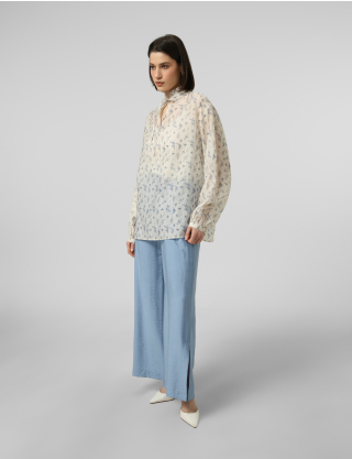 Картинка Ніжна напівпрозора блуза з флоральним принтом