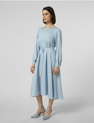 Картинка Блакитна сукня міді з поясом