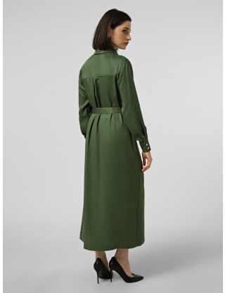 Картинка Сукня‑сорочка міді в оливковому відтінку