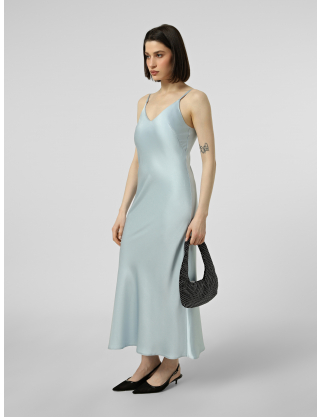 Картинка Атласна сукня-комбінація блакитна