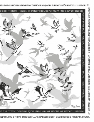 Картинка Дизайнерська хустка "Перелітні птахи"