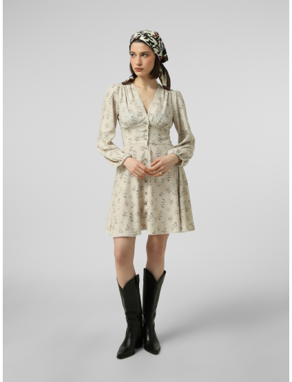 Картинка Лляна сукня міні з трикутним вирізом