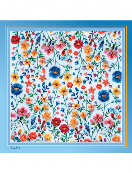 Картинка Дизайнерська хустка "Вишиті квіти"