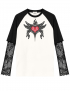 Картинка Лонгслів із мереживними рукавами та графічним принтом