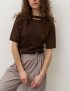 Картинка Футболка EASE з ніжної віскози темно-коричнева
