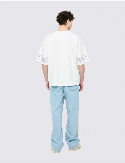 Картинка Футболка з принтом «Сила слова», oversize, молочна