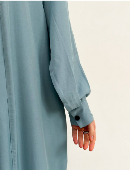 Картинка Світло‑блакитне кімоно в подовженому крої 