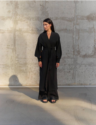 Картинка Чорне кімоно з поясом