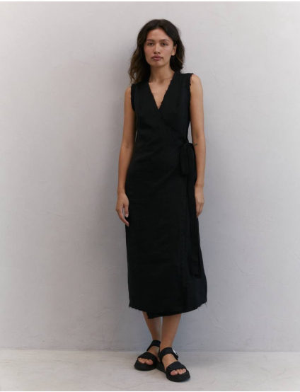 Картинка Чорна міді‑сукня на запах