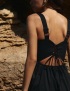 Картинка Чорна міді‑сукня з широкими бретелями та відкритою спинкою