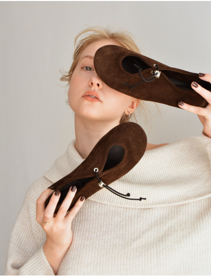 Картинка Балетки темно-коричневі