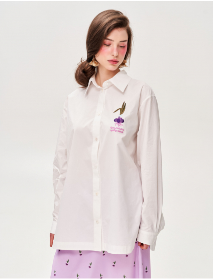 Картинка Сорочка з вишивкою «Кримська цибулька» молочна