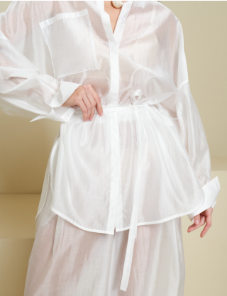 Картинка Сорочка батист подовжена біла