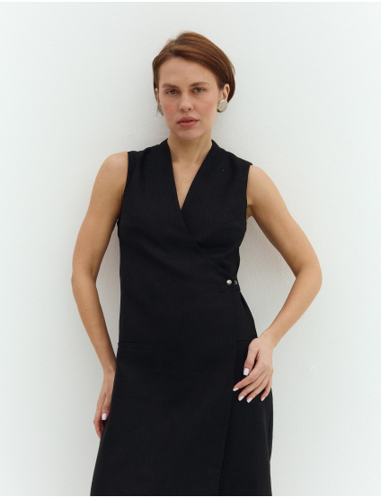 Картинка Чорна міді-сукня