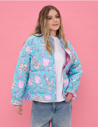 Куртка у насиченому бірюзово‑блакитному кольорі Картинка Куртка у насиченому бірюзово‑блакитному кольорі