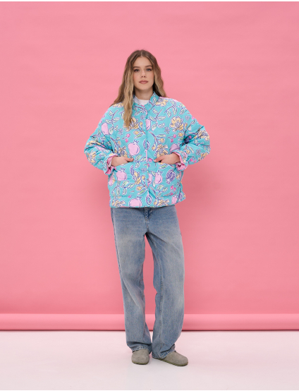 Картинка Куртка у насиченому бірюзово‑блакитному кольорі