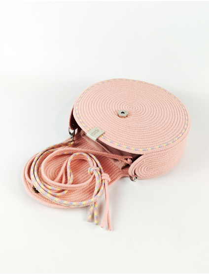 Картинка Рожева кругла сумка через плече