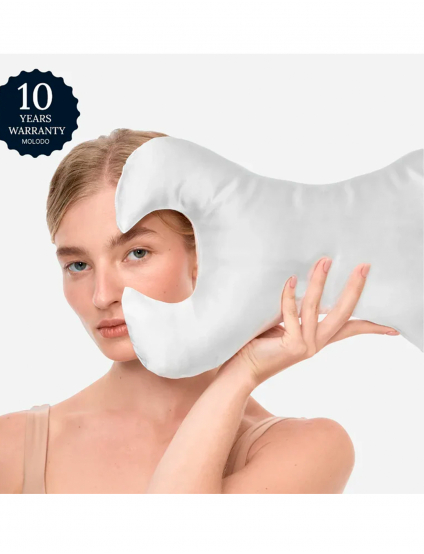 Картинка Шовкова антивікова подушка біла