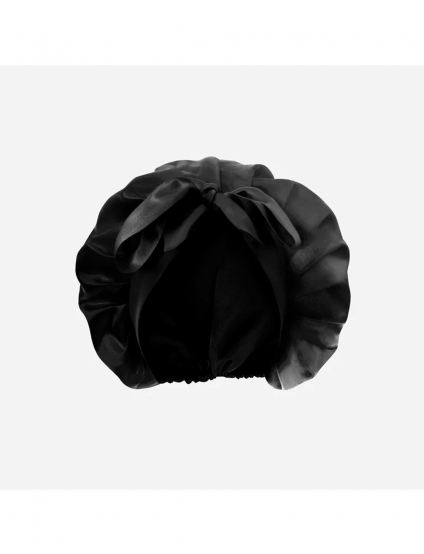 Картинка Шовкова нічна шапочка чорна