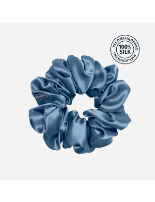 Картинка Шовкова резинка для волосся блакитна