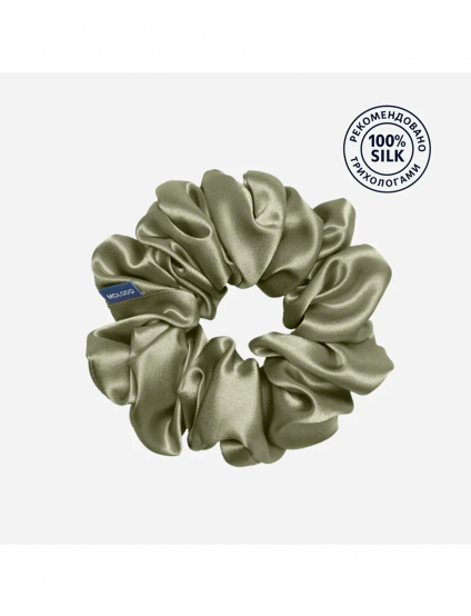 Картинка Шовкова резинка для волосся світло-зелена