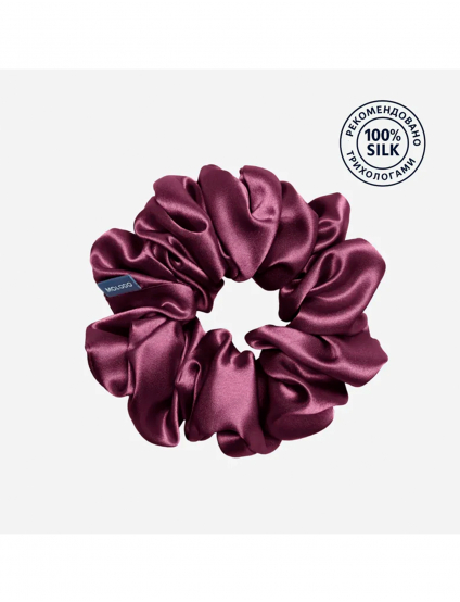 Картинка Шовкова резинка для волосся бузкова