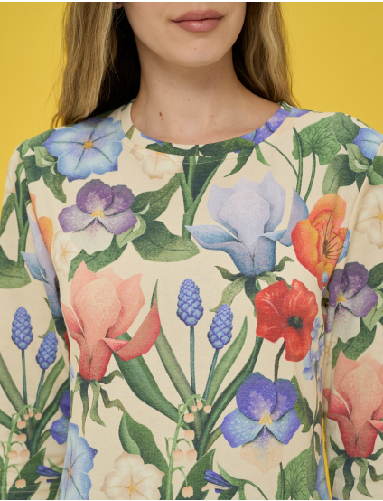 Картинка Сукня міді з яскравим квітковим принтом