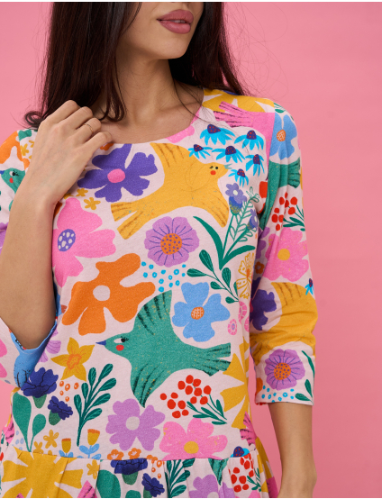 Картинка Сукня максі з насиченим багатоколірним флористичним принтом