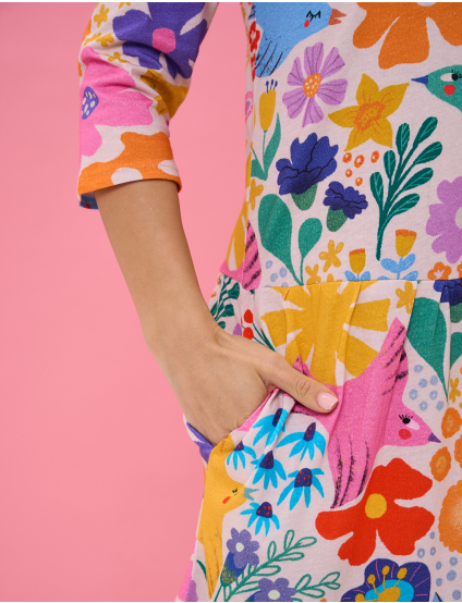 Картинка Сукня максі з насиченим багатоколірним флористичним принтом