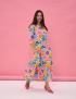 Картинка Сукня максі з насиченим багатоколірним флористичним принтом