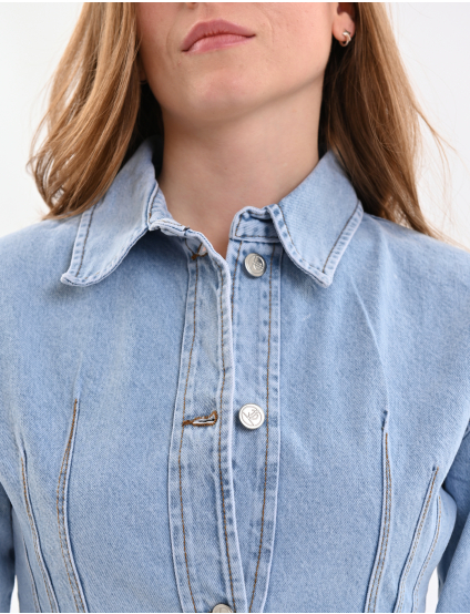 Картинка Сорочка джинсова приталена блакитна