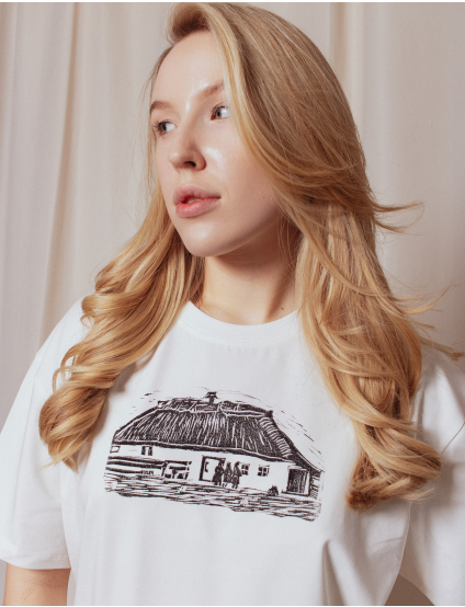 Картинка Футболка біла з принтом