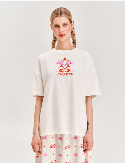 Картинка Футболка з вишивкою «Зайчики»