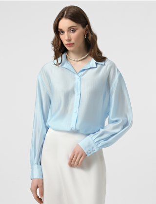 Картинка Небесно-блакитна oversize сорочка